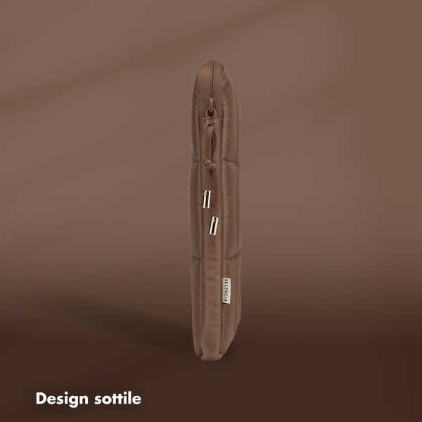 Selencia Cover Puffy per laptop 13-14 pollici - Laptopsleeve - Mocha Brown