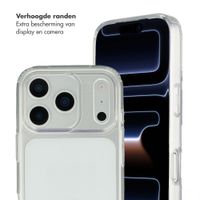 Selencia Cover trasparente con ganci rimovibili + cinturino da polso con pietre naturali Apple iPhone 17 Pro Max - Pearl White