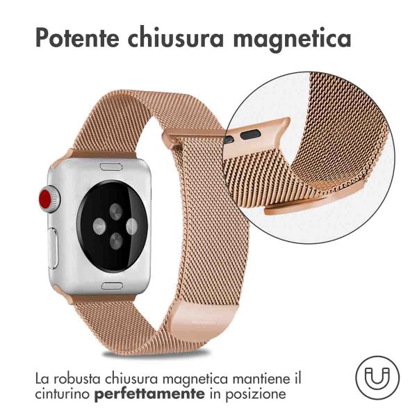imoshion Cinturino milanese magnetico Apple Watch | 38/40/41/42 mm - Taglia M - Oro rosa