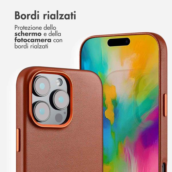 Accezz Cover in Pelle con MagSafe Apple iPhone 16 Pro Max - Sienna Brown