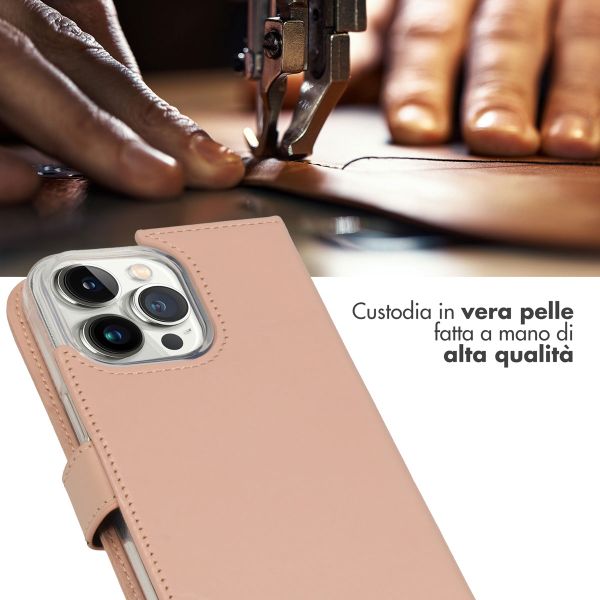 Selencia Cover a libro in vera pelle Apple iPhone 14 Pro Max - Dusty Pink