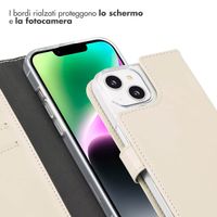Selencia Cover a libro in vera pelle Apple iPhone 14 - Greige