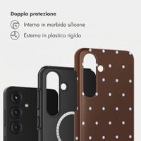 Selencia Cover posteriore Vivid con MagSafe Samsung Galaxy S25 - Happy Dots Chocolate