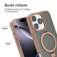 Accezz Cover con anello e supporto con MagSafe Apple iPhone 16 Pro Max - Marrone