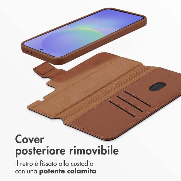 Accezz Cover in pelle 2 in 1 con MagSafe Samsung Galaxy A36 / A56 - Marrone caffè