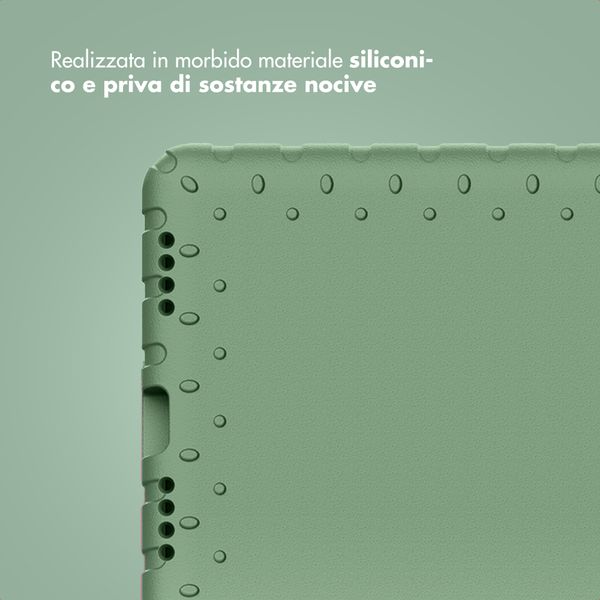 imoshion Cover Posteriore Kidsproof con Maniglia Apple iPad 11 (2025) 11 pollici A16 / iPad 10 (2022) 10.9 pollici - Olive Green