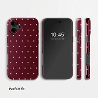 Selencia Vivid Backcover Apple iPhone 16 - Happy Dots Burgundy