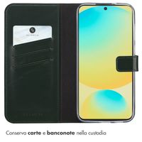 Selencia Cover a libro in vera pelle Samsung Galaxy S25 FE - Verde