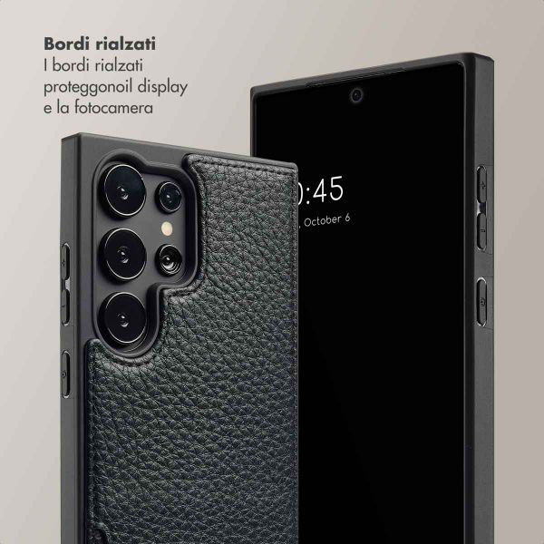 Selencia Cover per telefono Nova con cordino e portacarte Samsung Galaxy S24 Ultra - Nero