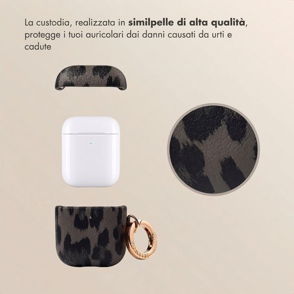 Selencia Cover Sabi stampa pantera  Apple Airpods 1 / 2 - Midnight Black