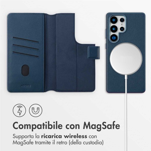 Accezz Cover in pelle 2 in 1 con MagSafe Samsung Galaxy S25 Ultra - Nightfall Blue