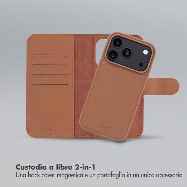 Accezz Cover a libro Edge rimovibile con MagSafe Apple iPhone 18 Pro / 17 Pro - Marrone