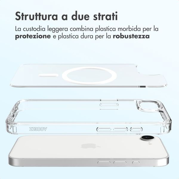 Accezz Cover posteriore Xtreme Impact con MagSafe Apple iPhone 17e / 16e - Trasparente