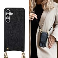 Selencia Cover per telefono Nova con cordino e portacarte Samsung Galaxy S25 FE - Nero