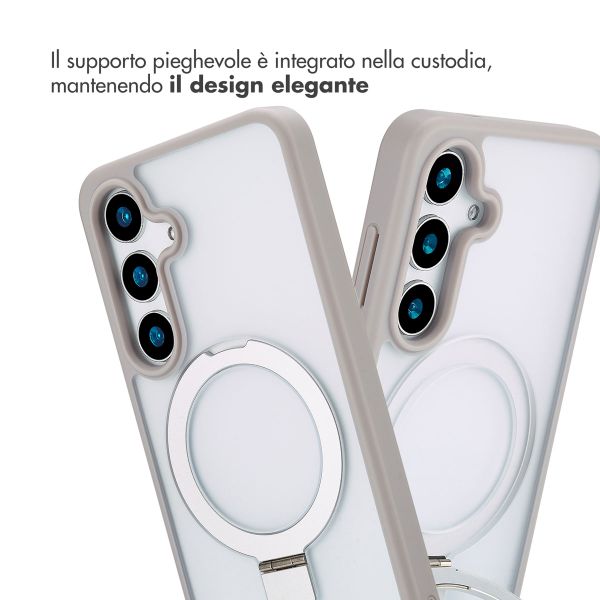 Accezz Cover con anello e supporto con MagSafe Samsung Galaxy S24 - Grigio