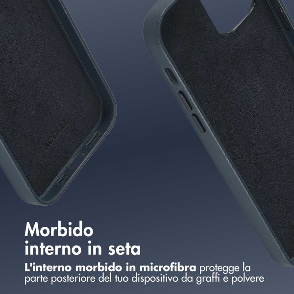 Accezz Cover in Pelle con MagSafe Apple iPhone 12 (Pro) - Nightfall Blue