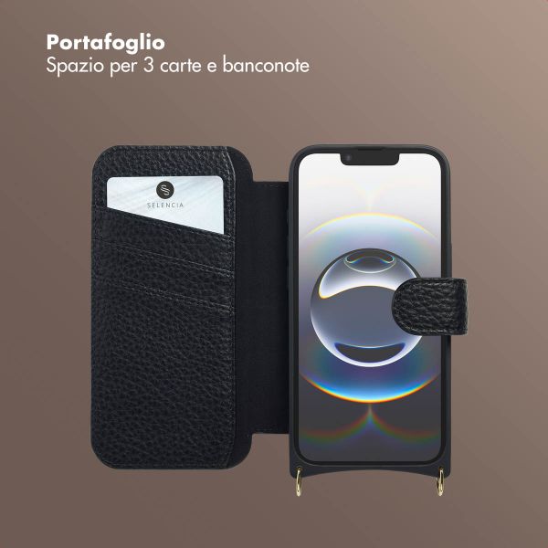 Selencia Cover Riva con MagSafe e cordino Apple iPhone 17e / 16e - Nero