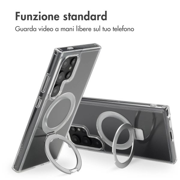 Accezz Cover con anello e supporto con MagSafe Samsung Galaxy S24 Ultra - Trasparente