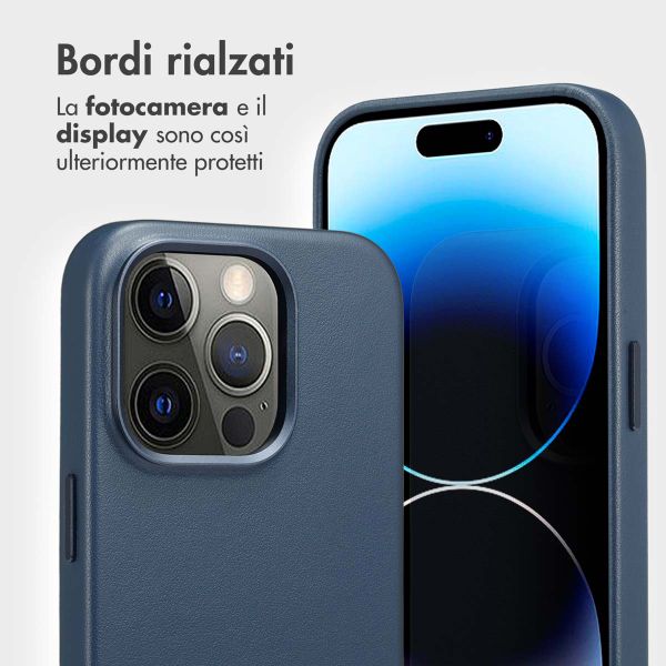 Accezz Cover in pelle 2 in 1 con MagSafe Apple iPhone 14 Pro - Nightfall Blue