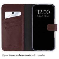 Selencia Cover a libro in vera pelle Apple iPhone 18 Pro / 17 Pro - Marrone