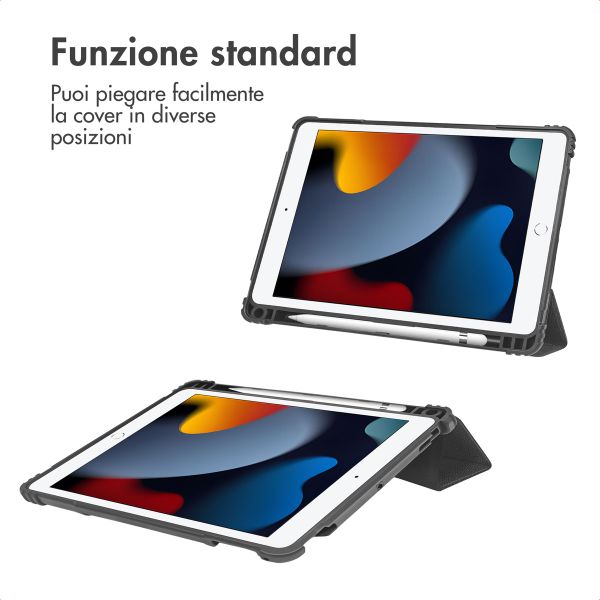 Accezz Libreria a tre ante robusta Apple iPad 9 (2021) 10.2 pollici / iPad 8 (2020) 10.2 pollici / iPad 7 (2019) 10.2 pollici - Nero