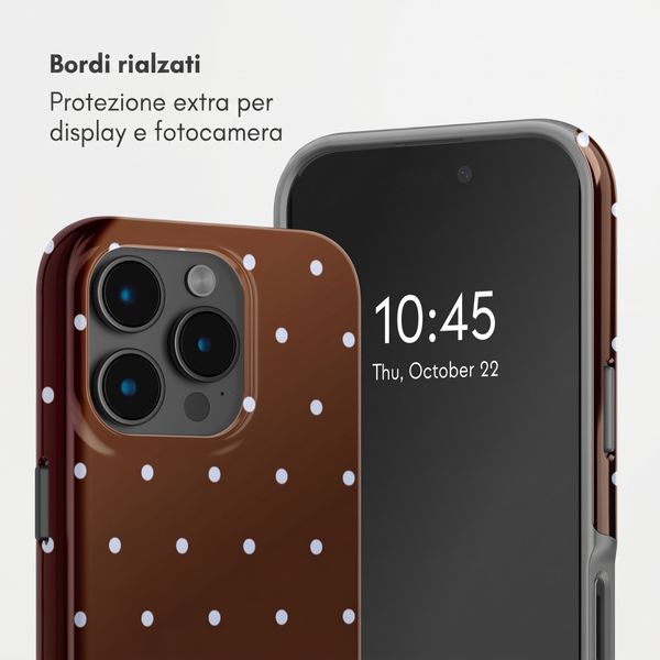 Selencia Cover posteriore Vivid con MagSafe Apple iPhone 15 Pro - Happy Dots Chocolate