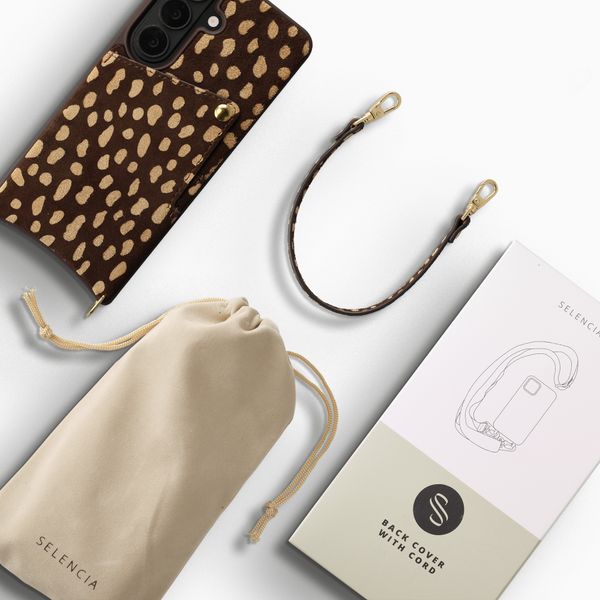 Selencia Nova cover posteriore in vera pelle con portacarte Samsung Galaxy S25 - Fawn Chic