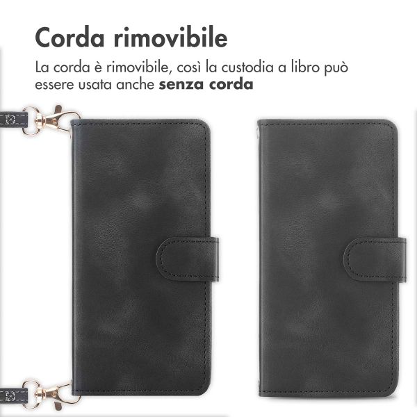imoshion Cover a libro con Cordino Apple iPhone 12 (Pro) - Nero