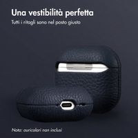 Accezz Cover in vera pelle  Apple Airpods 4 - Blu scuro