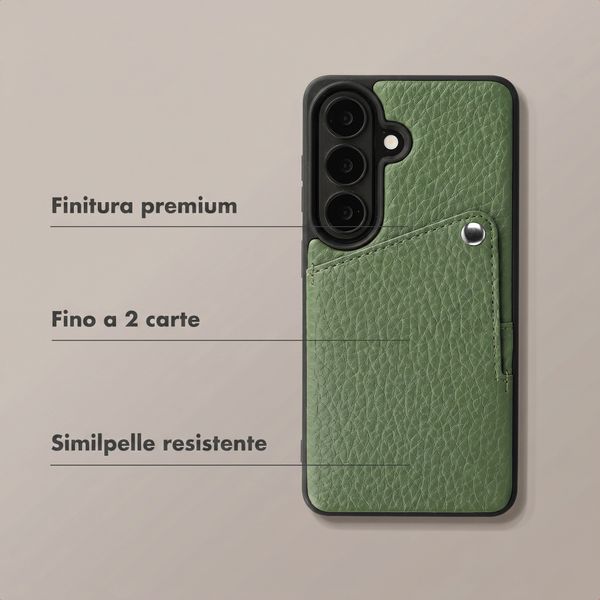 Selencia Cover posteriore Riva con portacarte Samsung Galaxy S26 - Sage Green