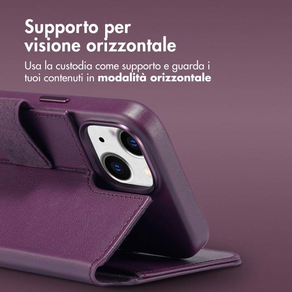 Accezz Cover in pelle 2 in 1 con MagSafe Apple iPhone 15 - Heath Purple