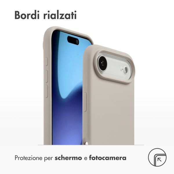 Accezz Cover in silicone liquido con MagSafe Apple iPhone Air - Stone