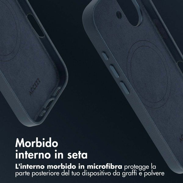Accezz Cover in Pelle con MagSafe Apple iPhone 17 - Nightfall Blue