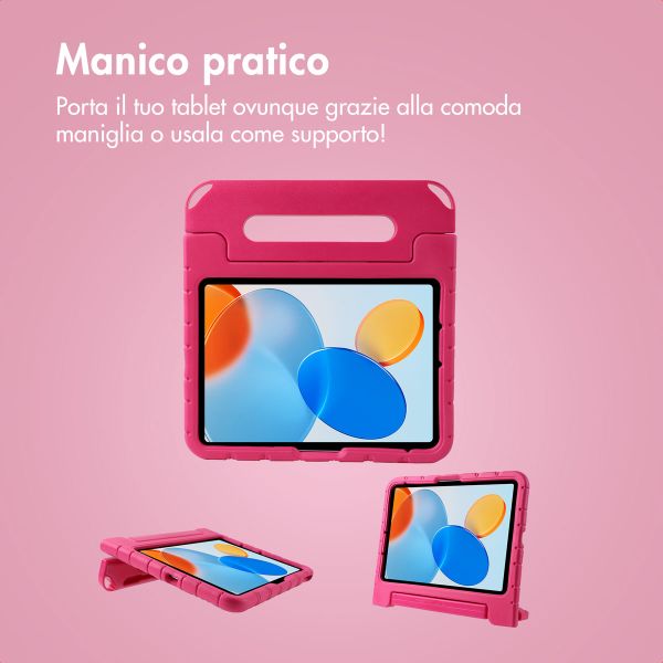 imoshion Cover per tablet a prova di bambino con bambole rimovibili Apple iPad 11 (2025) 11 pollici A16 / iPad 10 (2022) 10.9 pollici - Rosa