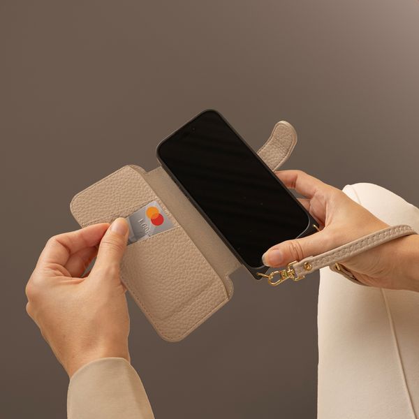 Selencia Cover Riva con MagSafe e cordino Apple iPhone 14 / 13 - Beige