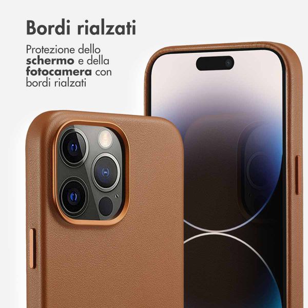 Accezz Cover in Pelle con MagSafe Apple iPhone 14 Pro Max - Sienna Brown