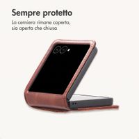 imoshion Cover a libro di Lusso Samsung Galaxy Z Flip 8 - Marrone scuro
