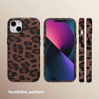Selencia Cover Sabi Stampa pantera con MagSafe Apple iPhone 13 - Mocha Brown