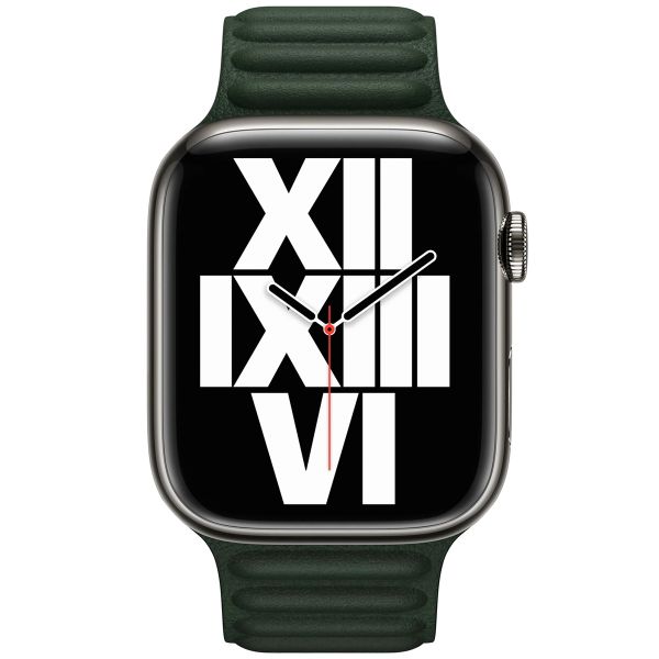 Apple Cinturino Leather Link Apple Watch | 44/45/46/49 mm - Taglia S/M - Sequoia Green
