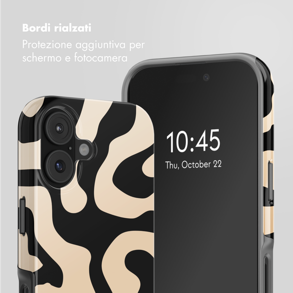 Selencia Cover posteriore Vivid con MagSafe Apple iPhone 17 - Art Wave Black
