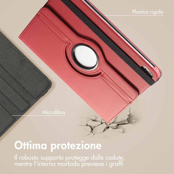 imoshion Cover Girevole a 360° Apple iPad 11 (2025) 11 pollici A16 / iPad 10 (2022) 10.9 pollici - Rosso scuro