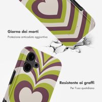 Selencia Cover posteriore Vivid con MagSafe Apple iPhone 16 - Double Hearts Plum Fern