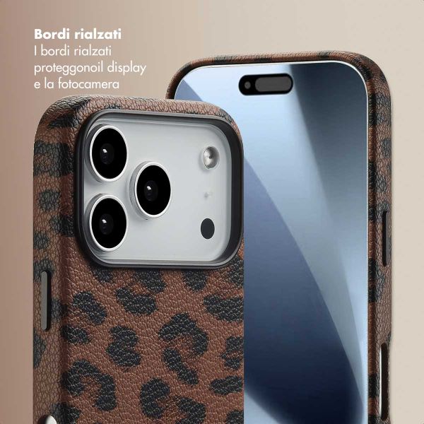 Selencia Cover Sabi Stampa pantera con MagSafe Apple iPhone 17 Pro - Mocha Brown