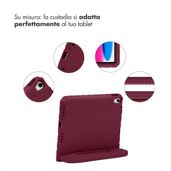 imoshion Cover Posteriore Kidsproof con Maniglia Apple iPad 11 (2025) 11 pollici A16 / iPad 10 (2022) 10.9 pollici - Velvet Plum