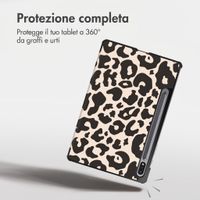 imoshion Cover Trifold Design Samsung Galaxy Tab S9 11.0 pollici / S10 Lite / S10 FE / S9 FE 10.9 pollici - Leopard