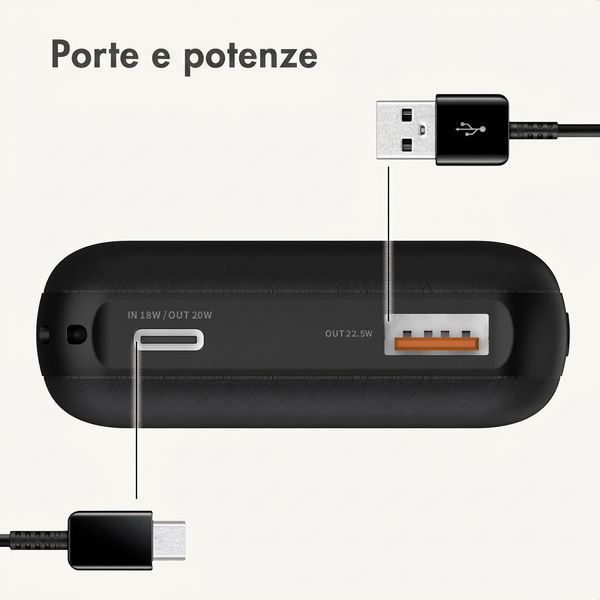 imoshion Powerbank compatta da 10.000 mAh – Powerbank piccola – Quick Charge e Power Delivery – Nero