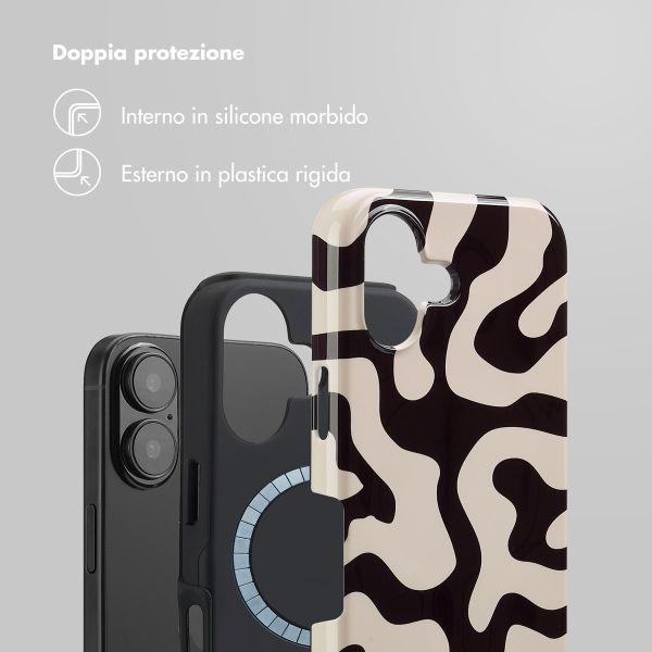 Selencia Cover posteriore Vivid con MagSafe Apple iPhone 16 - Art Wave Black