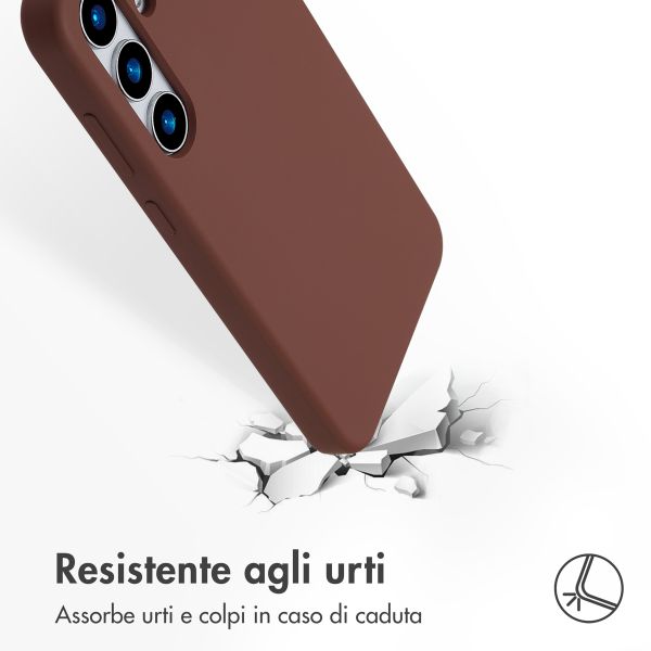 Accezz Cover in silicone liquido con MagSafe Samsung Galaxy S25 Plus - New Tea Brown
