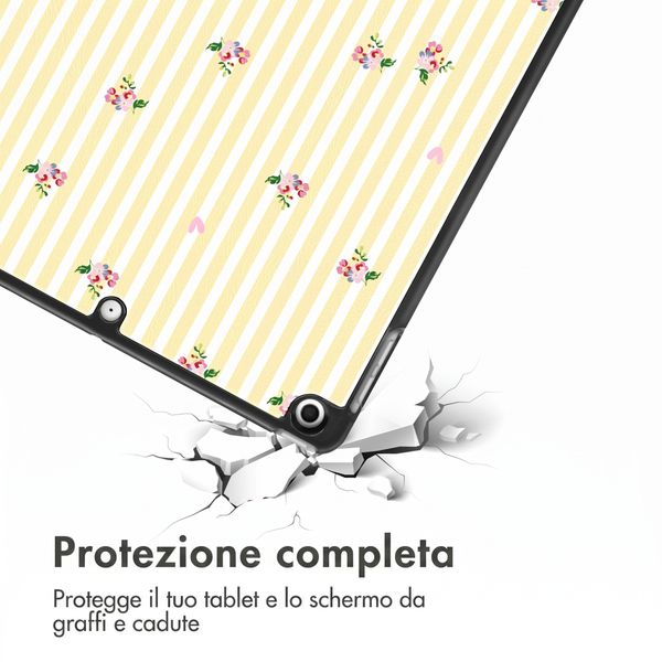 imoshion Cover Trifold Design Apple iPad 9 (2021) 10.2 pollici / iPad 8 (2020) 10.2 pollici / iPad 7 (2019) 10.2 pollici - Garden Stripes