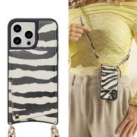 Selencia Cover per telefono Nova con cordino e portacarte Apple iPhone 15 Pro Max - Zazzy Zebra